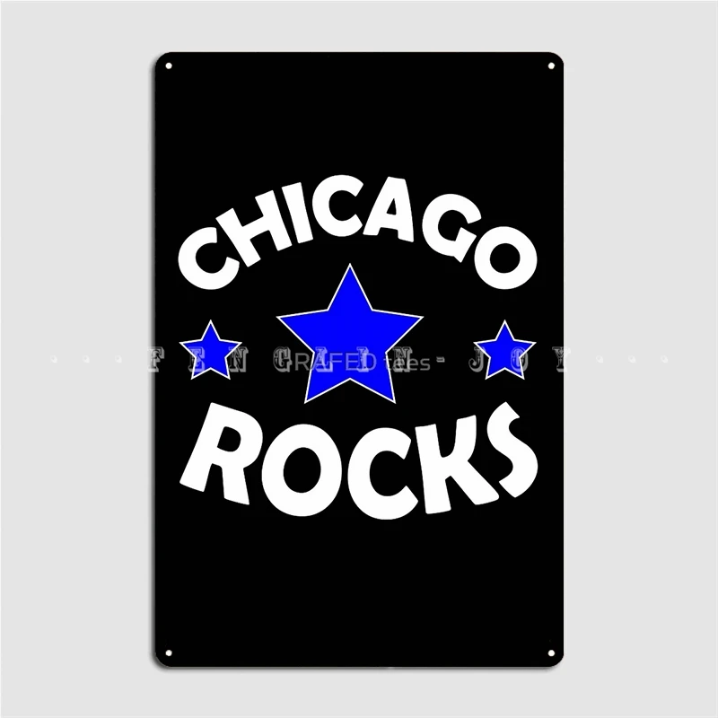 

Металлический знак Chicago Rocks настенная пещера паб гараж таблички на заказ жестяной знак постер