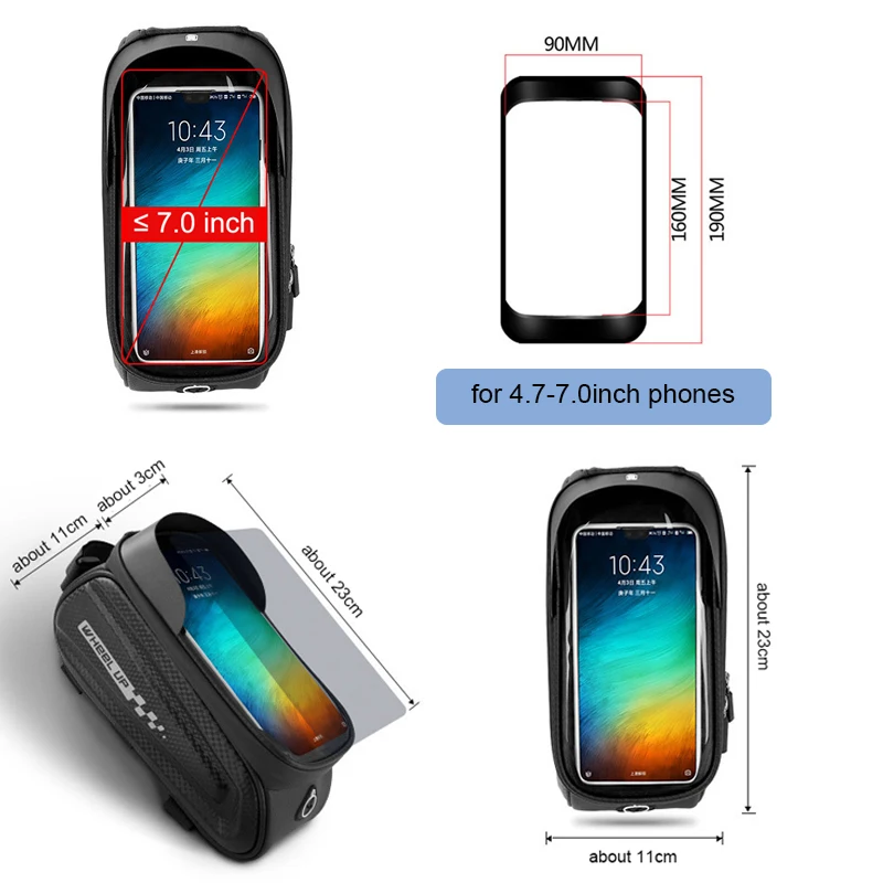 bicycle bag front top tube cycling bag waterproof touchscreen 6 57 0 inch phone case frame handlebar bag mtb bike accessories free global shipping