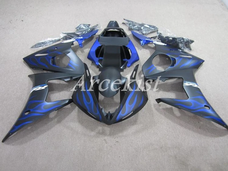 

Новый ABS весь Мотоцикл Обтекатели Наборы подходит для YZF-R6 r6 2003 2004 2005 03 04 05 изготовленный на заказ Бесплатная голубого пламени
