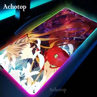 anime evangelion rgb gaming large mouse pad gamer led computer mousepad with backlight carpet for keyboard desk mat eva mousepad