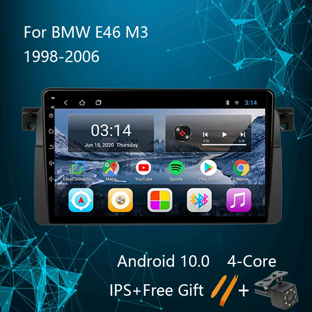 

Auto Car Radio Multimedia Player GPS For BMW E46 Coupe (M3 Rover) 316i 318i 1996-2008 Android 10.0 with Canbus Camera Bluetooth