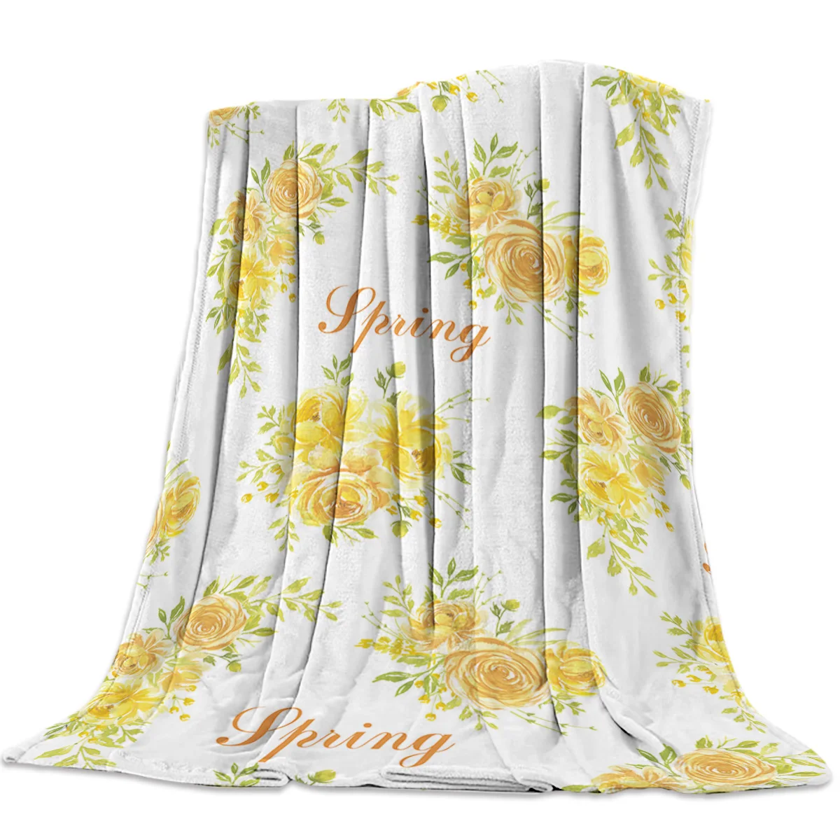 

Весеннее желтое покрывало с цветами, мягкое удобное бархатное плюшевое одеяло, теплые простыни для дивана и кровати