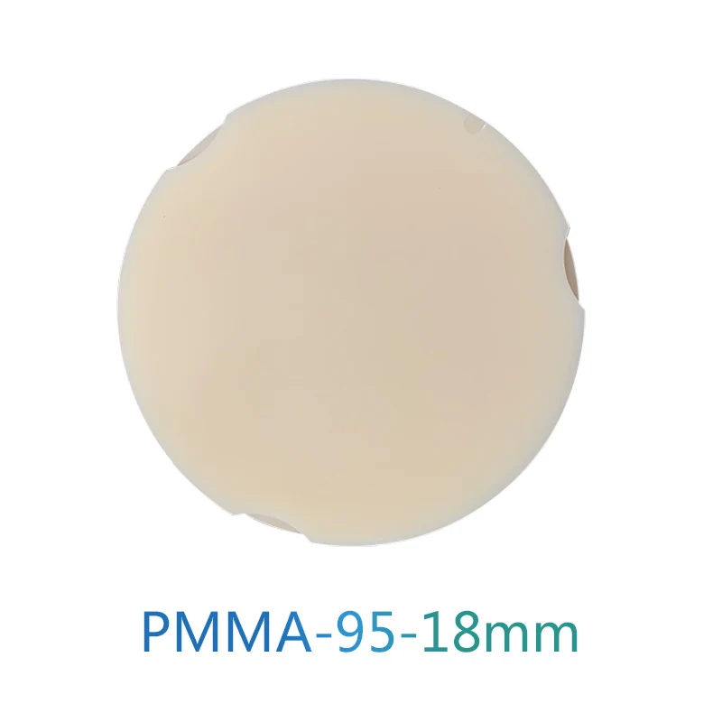 

95*18mm CAD/CAM PMMA Block Blank Dental Laboratory Products PMMA Discs A1/A2/A3/A3.5/A4/B1/B2/B3/B4 D Shape Pmma Discs