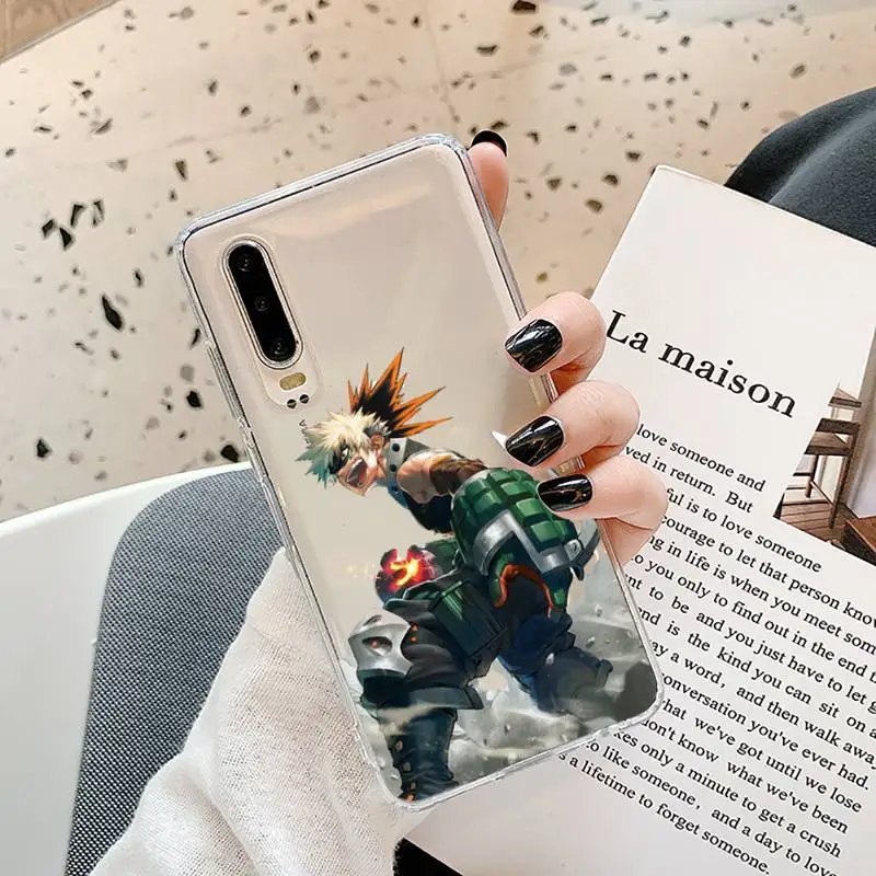 

Bakugou hero academia Phone Cases Transparent for Samsung A71 S9 10 20 HUAWEI p30 40 honor 10i 8x xiaomi note 8 Pro 10t 11