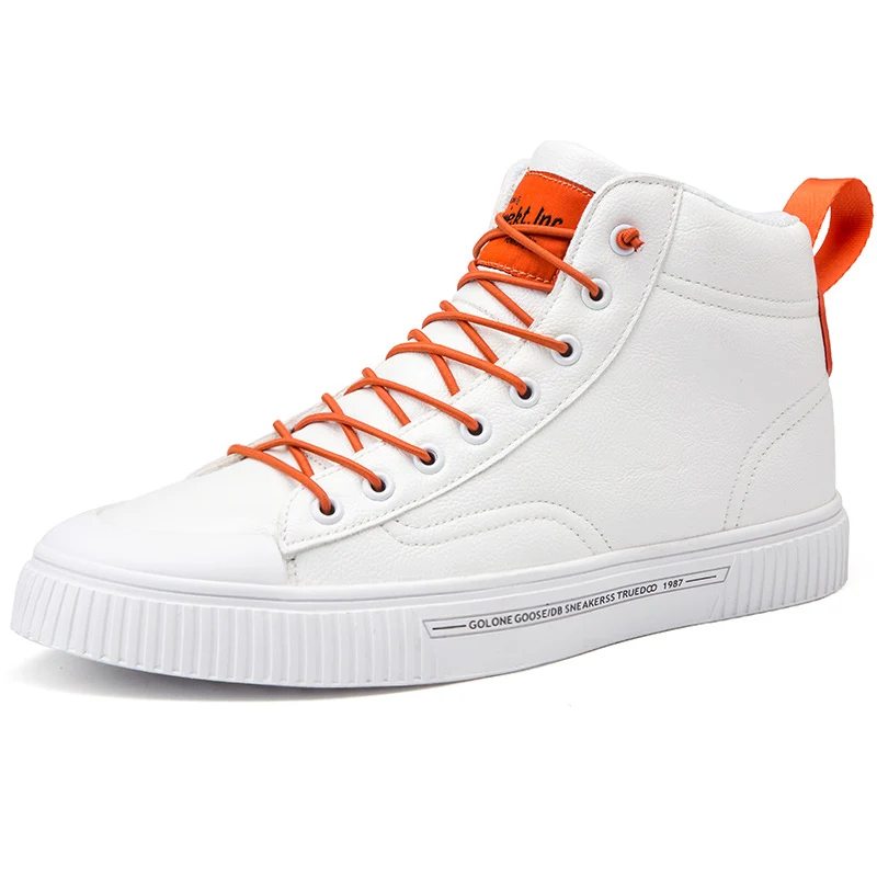 

Мужские весенние кроссовки MLEAM Корейская версия модных высоких ботинок Мужские Белые Повседневные кроссовки мужские кроссовки