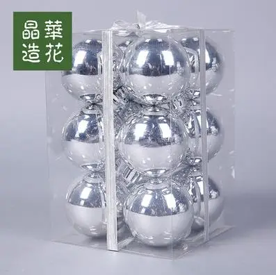 silver glosy Рождественские украшения из пенопласта шары елочные украшения шары Серебряные Матовые Рождественские шары 12 шт - Цвет: silver glosy
