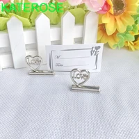 12pcs wedding table decor silver love place card holdersphoto holder party decoration favors drop shipping