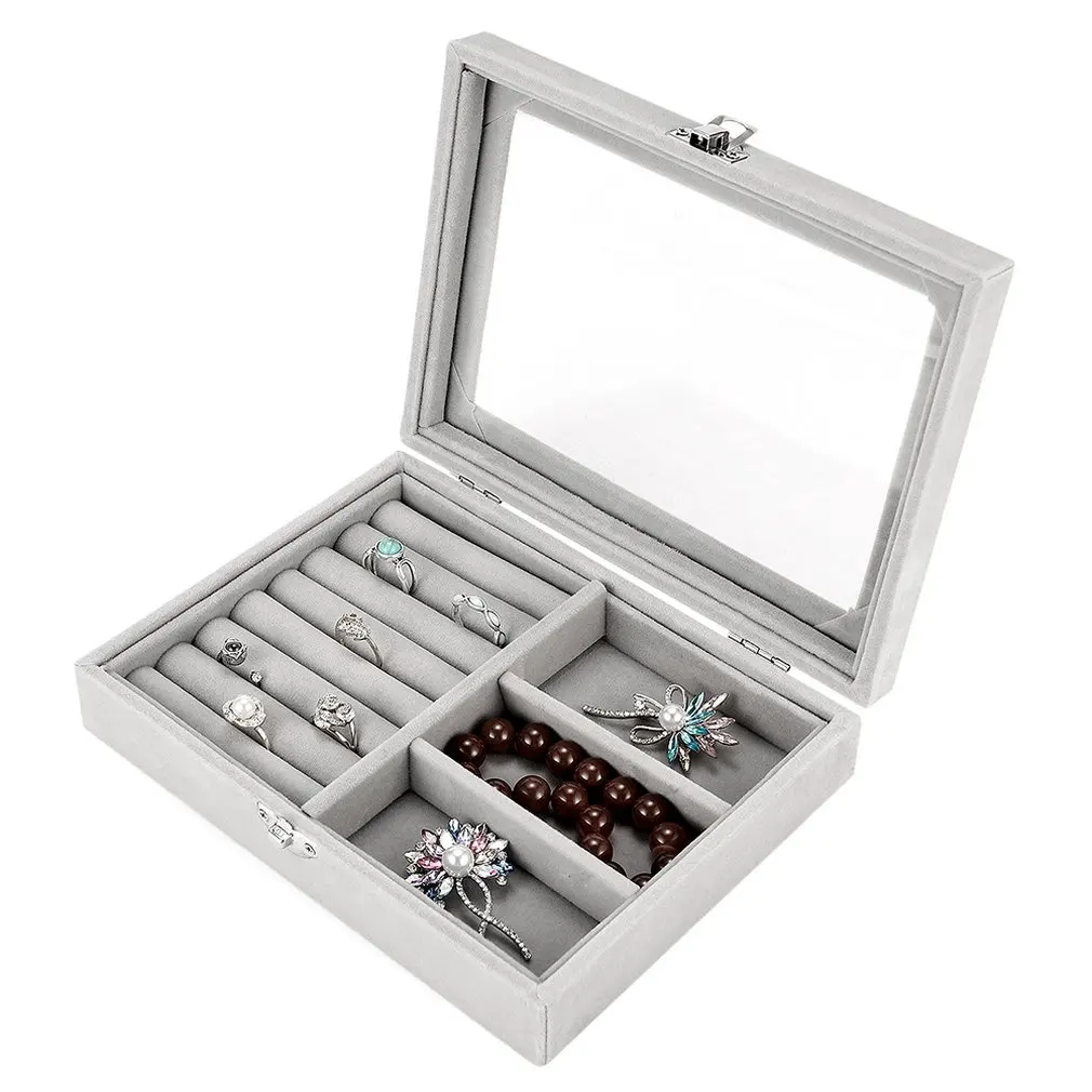 Многофункциональная бархатная коробка для хранения ювелирных изделий два в