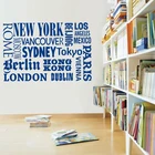 Наклейка на стену с цитатами Нью-Йорка, Лондона, Парижа, имена мировых городов, Виниловая наклейка на стену, искусство сделай сам, украшение для дома и офиса, бесплатная доставка 944