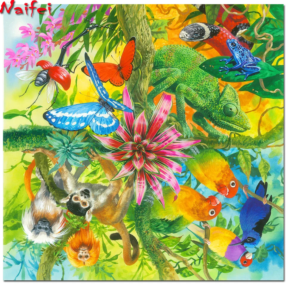 Алмазная 5d картина полноразмерная вышивка в виде ящерицы обезьяны ручная работа