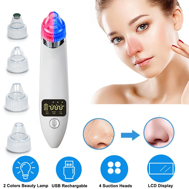 Угри пор вакуумный ЖК-дисплей Электрический акне прыщей Инструменты для