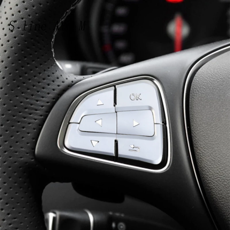

For Mercedes Benz GLA Cla A b class w246 W176 C117 X156 Auto Steering Wheel Switch Control Button Trim Cover Sticker Accessories