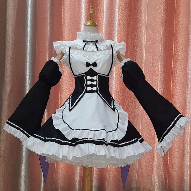 

Re:zero Kara Hajimeru Isekai Seikatsu Re Life In a Different World Kawaii Sisters Ram/Rem Cosplay Costume Maid Servant Dress