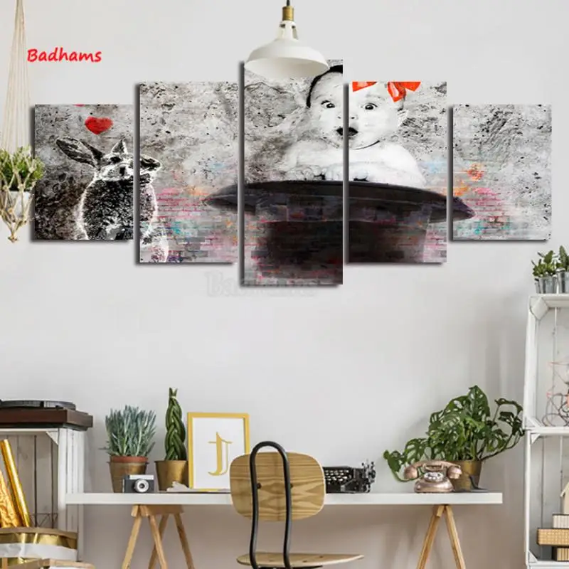 

Canvas Painting Decoration Frameless Painting Living Room Combination Painting Shocked Child Bedroom Hanging Picture