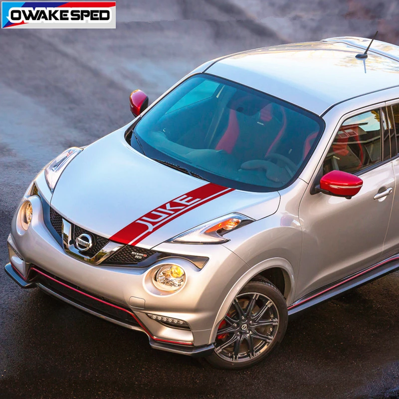 Автомобильный капот гоночные полосы для Nissan JUKE NISMO Sport Styling Авто Крышка двигателя капот Декор наклейки внешние виниловые наклейки