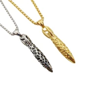 gold color stainless steel cool torpedoshape pendant necklace military enthusiasts torpedoshape fashion necklace blkn0789
