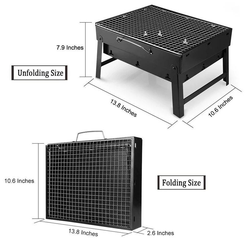 저렴한 접이식 바베큐 그릴 휴대용 바베큐 숯불 그릴 와이어 메쉬 도구 야외 캠핑 요리 피크닉 하이킹
