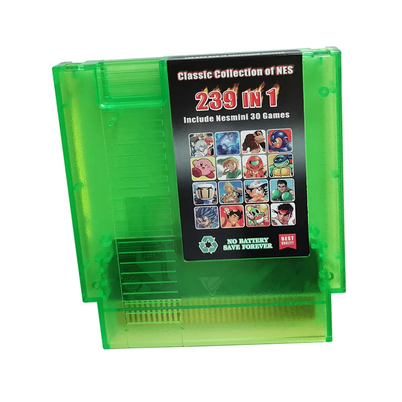 

239 in 1 Super Games Multi Cart 8 Bit 72 Pin Transparent Red game cartridge only run US version game console