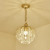 modern k9 crystal round chandelier elegant hanging pendant lamp small american creative light fixture living room kitchen island