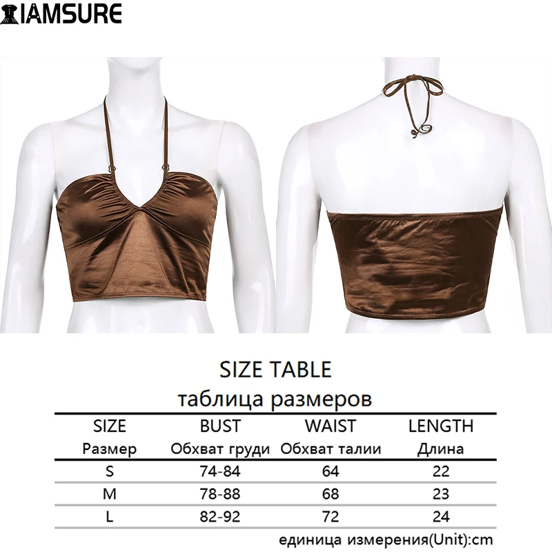 

IAMSURE Sexy Halter Top Shirt Hollow Out Backless Camisole For Women Party Night Clube Wear Sleeveless Off Shoulder Crop Top Y2K