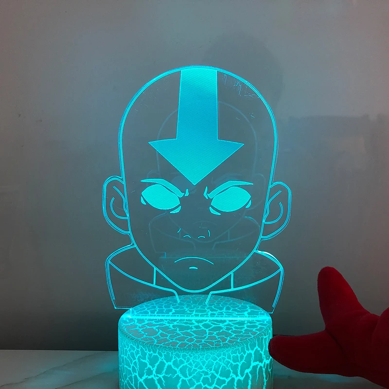 

Аватар, фигурка Aang Appa, акриловый 3D светодиодный ночсветильник, домашний декор, спальня, мультяшный стол, фотолампа, меняющая цвет