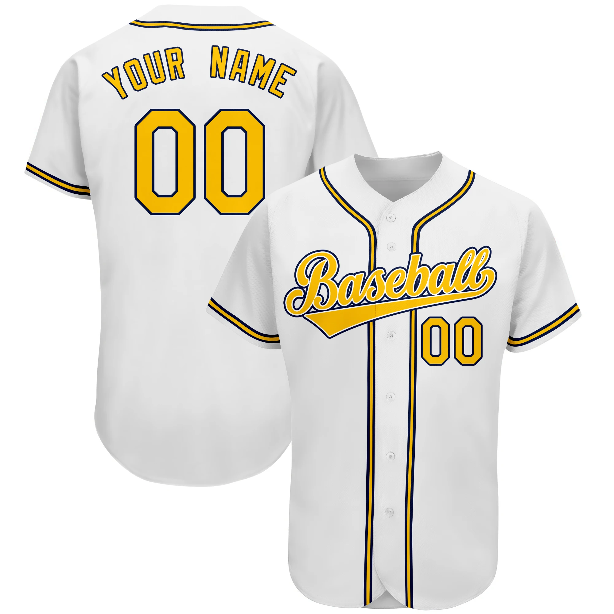 Customized Top Quality Baseball Jersey，Design Hip Hop Casual Men's Clothing，Small Button Down Tee Shirts With Team Name/Number