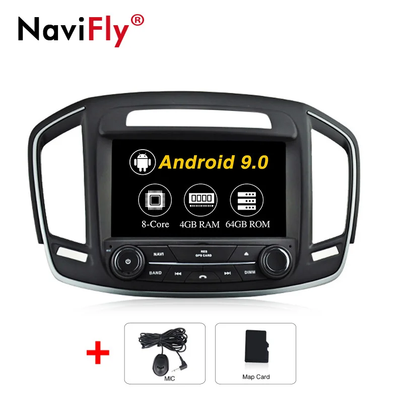 NaviFly Android 9,0 автомобильный DVD gps навигатор плеер для Opel Vauxhall Insignia Автомобильный Радио стерео плеер Поддержка wifi BT - Цвет: 64G model