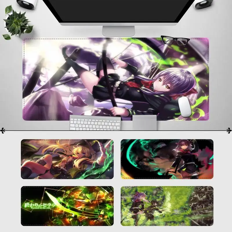 

Elegant Owari No Seraph Mouse Pad Gamer Keyboard Maus Pad Desk Mouse Mat Game Accessories for overwatch/cs go/LOL