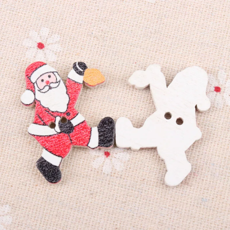 20 шт Санта клаузе покраска дерева объемные кнопки ручной работы Скрапбукинг