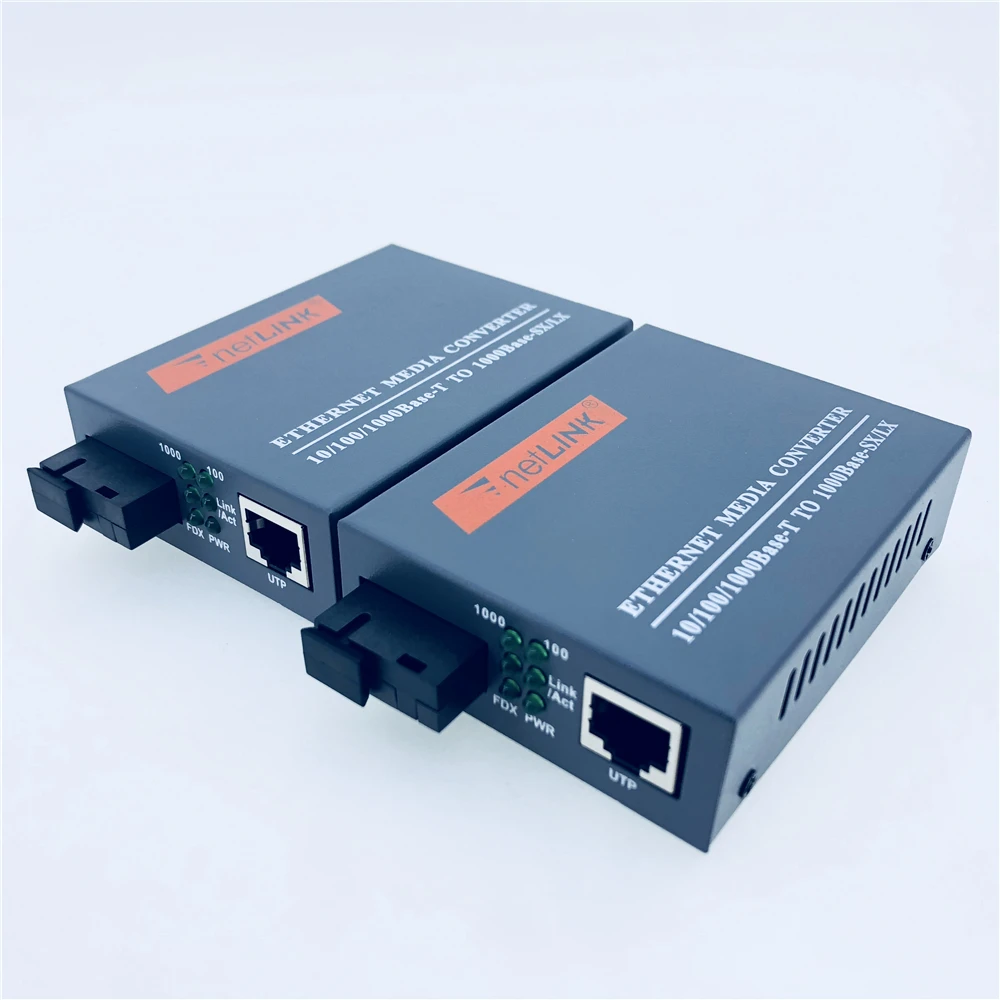 5 Pair HTB-GS-03 A/B Gigabit Single Mode Fiber Optical Media Converter 10/100/1000Mbps SC Port 20KM External Power Supply