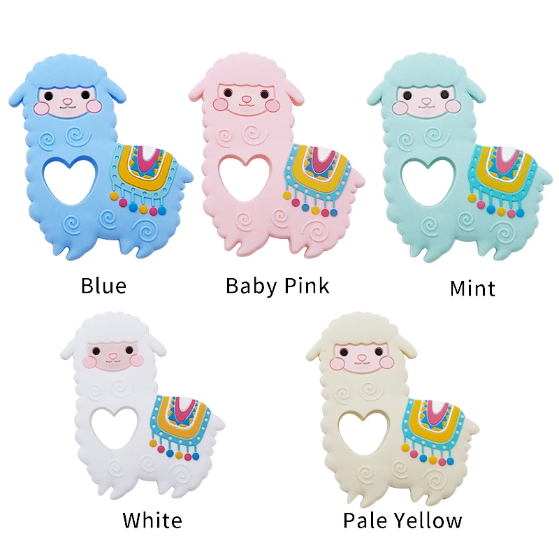 henkai 10PCS Silicone Alpaca Teethers Food Grade Baby Cartoon Pacifier Teething For Baby Nursing Accessories and Gifts BPA Free