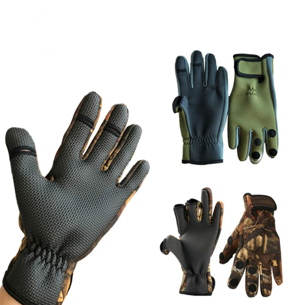 

Outdoor Winter Fishing Gloves Waterproof Three or Two Fingers Cut Anti-slip Climbing Glove Hiking Camping Riding Gloves