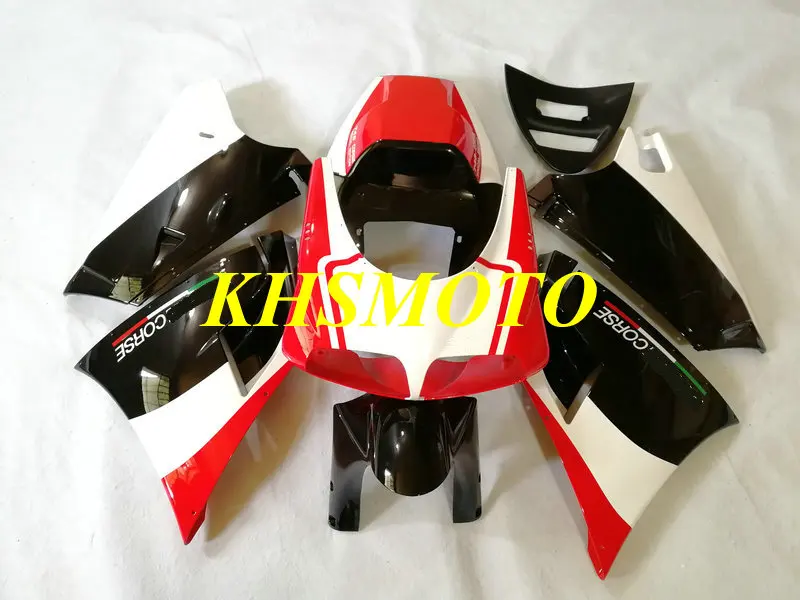 Injection Fairing kit for 748 916 996 998 03 04 05 2003 2004 2005 Red white black Fairings set+gifts DE15 | Автомобили и