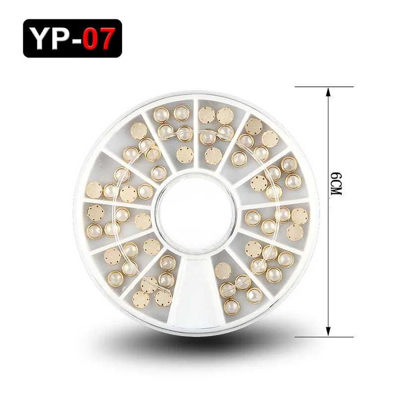 AB металлическое колесо с жемчужинами бусины для ногтей шпильки блестящие стразы