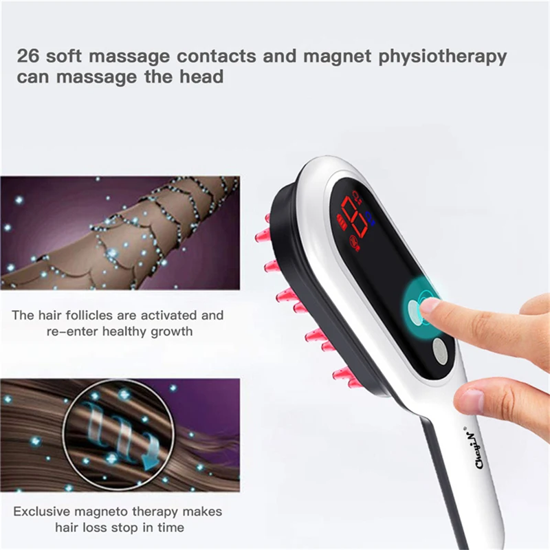 Электрический массажер для головы и волос с вибрацией подсветкой