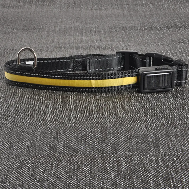 

Solar Luminous Pet Dog Collar LED Dog Light Night Safety Glowing Flashing LED Dog Necklace Dogs Collar Led Rechargeable Nylon
