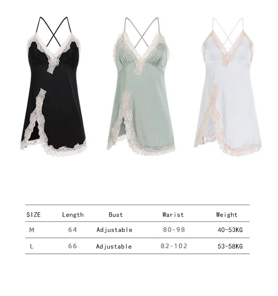 

sexy sleepwear nightgown fantazi seksi gecelik bielizna nocna elbise satin vestidos verano silk night dress women sleepwear 2020