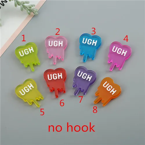 no hook 10 шт 26*35 плоская задняя Смола Блеск кабошоны UH кулон части декодер чехол для телефона - Цвет: no hook