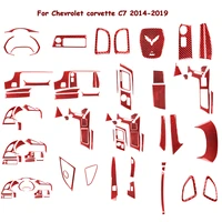 car accessories interior carbon fiber gear in the control wait red stickers decorative for chevrolet corvette c7 2014 2019