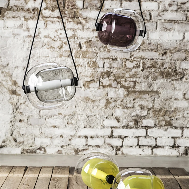 

Postmodern Led Pendant Lights Nordic Designer Colorful Glass Hanging Lamp For Dining Room Bedroom Bar Decor Lighting Fixtures