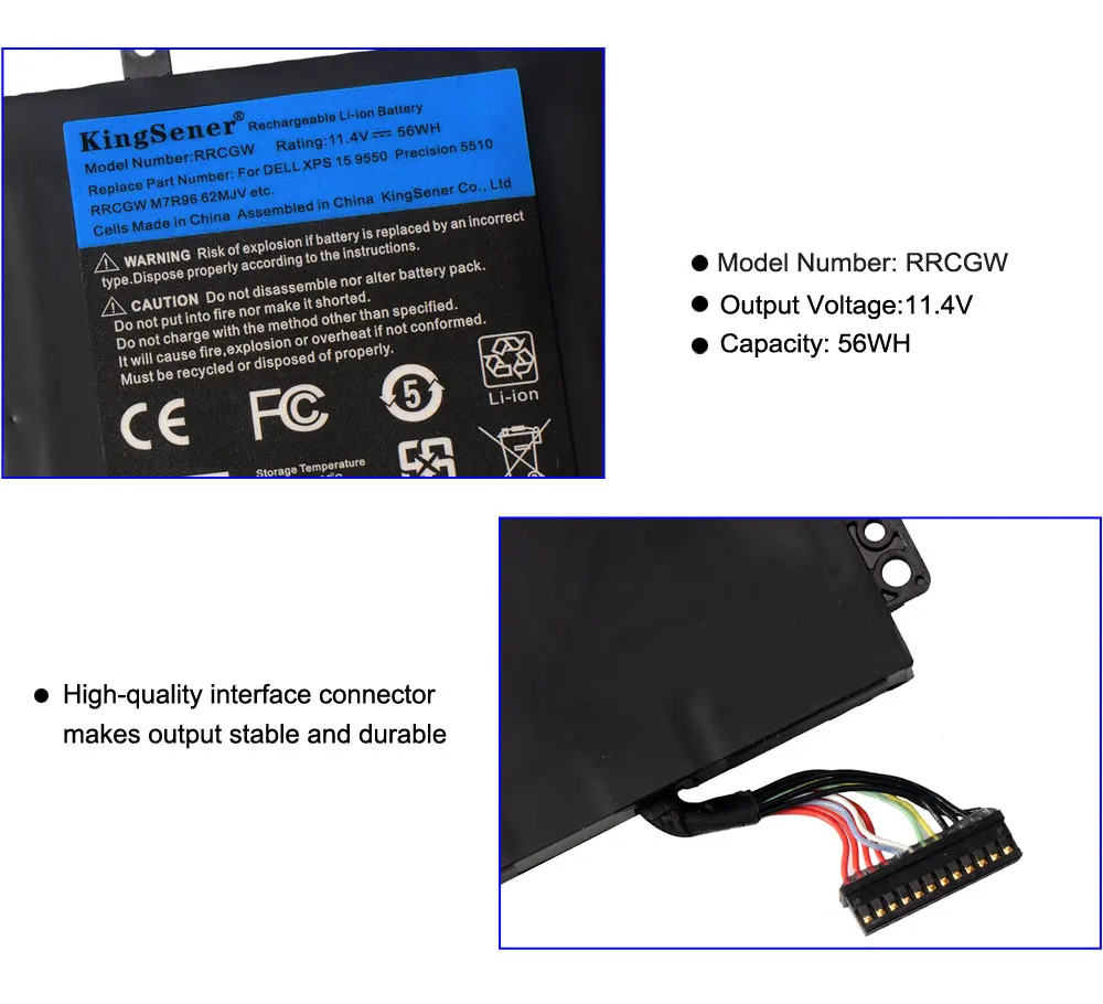 KingSener RRCGW Новый аккумулятор для ноутбука Dell XPS 15 9550 Precision 5510 Series M7R96 62MJV 11 4 V 56WH