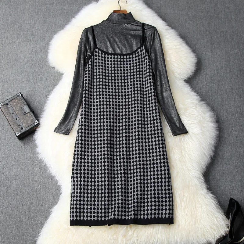 Теплые тонкие платья с бусинами новинка 2019 Весенняя футболка длинным рукавом