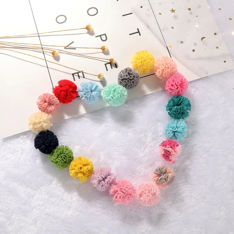 

10Pcs 36Color Velvet Ball 25mm Multi-Color Lace Lovely Mesh Ball Craft Handmade DIY Mesh Ball Home Decoration Sewing Accessories