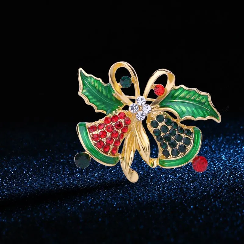 Модная Рождественская кристальная эмалированная брошь кнопка Санта Клаус