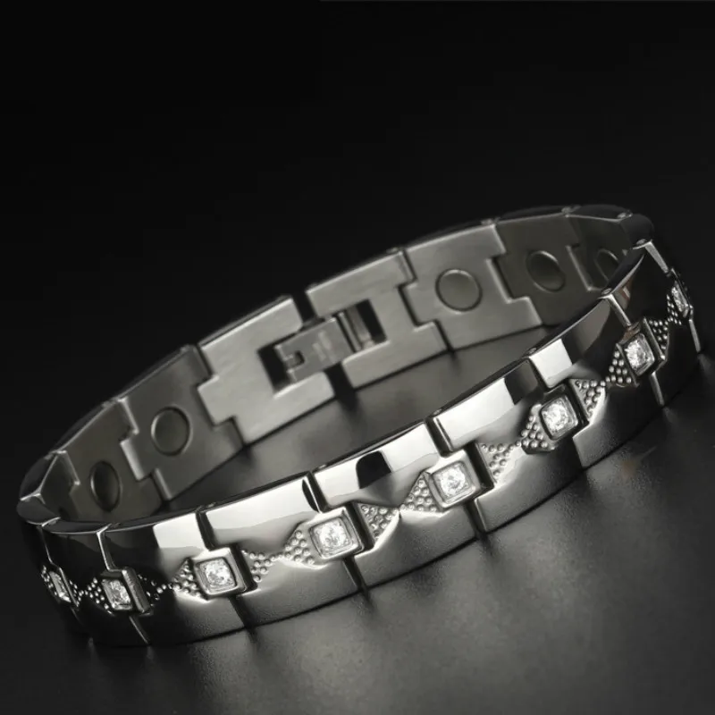 

Fashionable Personality Simple Chaotic Titanium Steel Stainless Steel Jewelry Magnet Fatigue and Radiation Protection Bracelet