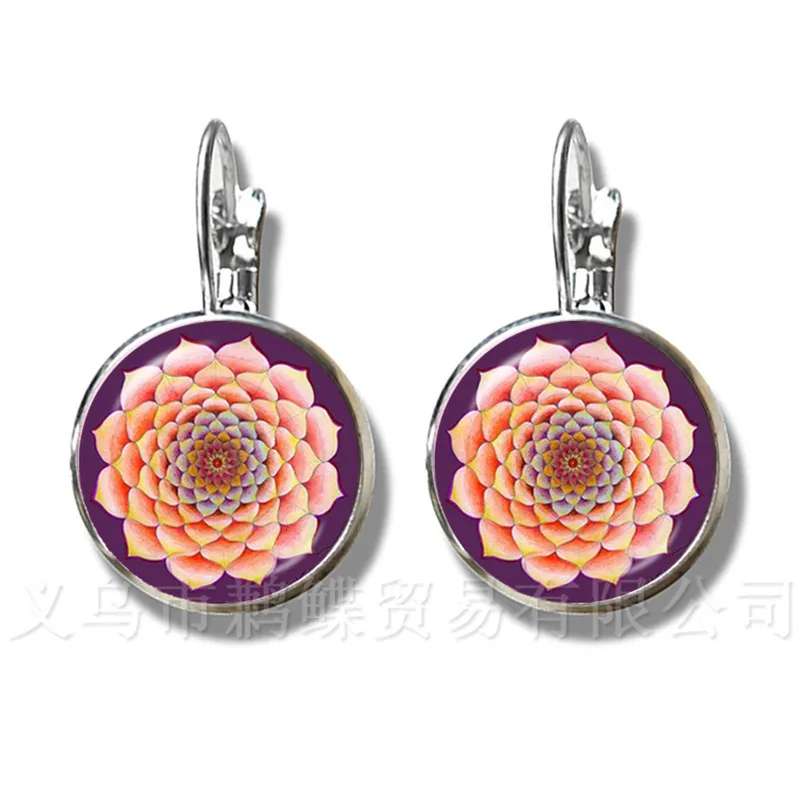 Классический Мандала серьги в виде лотоса хна Йога ювелирные изделия для женщин