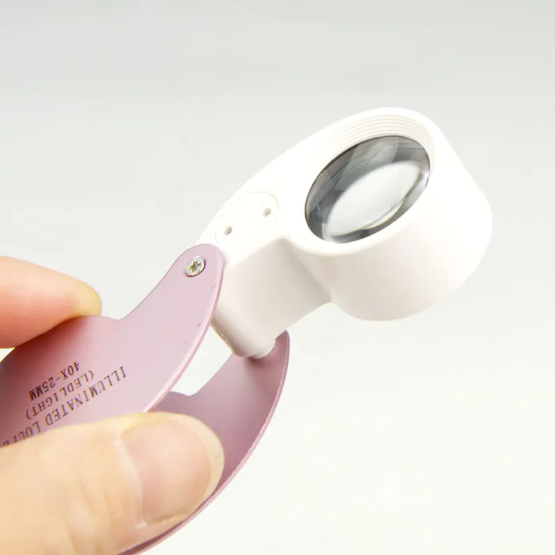 Высокая мощность белый карманный 40x25 мм с подсветкой Лупа драгоценный камень