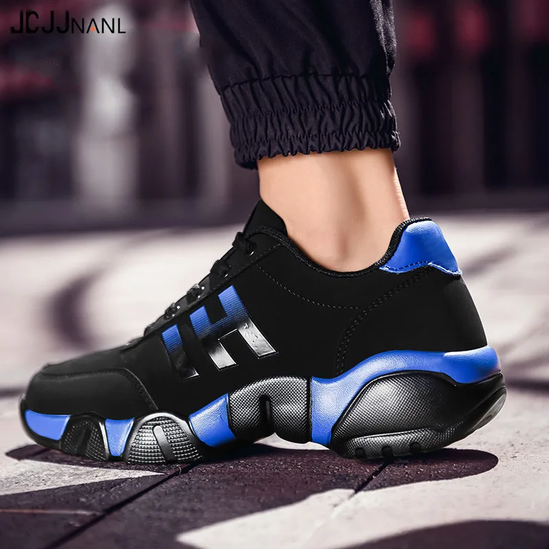 2019 осень зима новые модные теплые кожаные мужские кроссовки уличная прогулочная