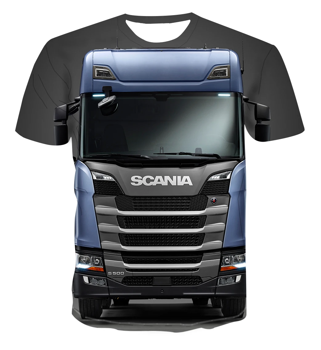 

New heavy truck 3d stereo car fashion men's and women's T-shirt Harajuku O-neck top oversized T-shirt