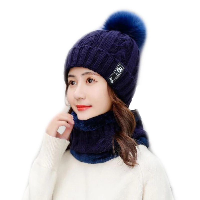 SUOGRY 2019 новые зимние толстые наборы шарф шапка для взрослых вязаный хлопок с милым